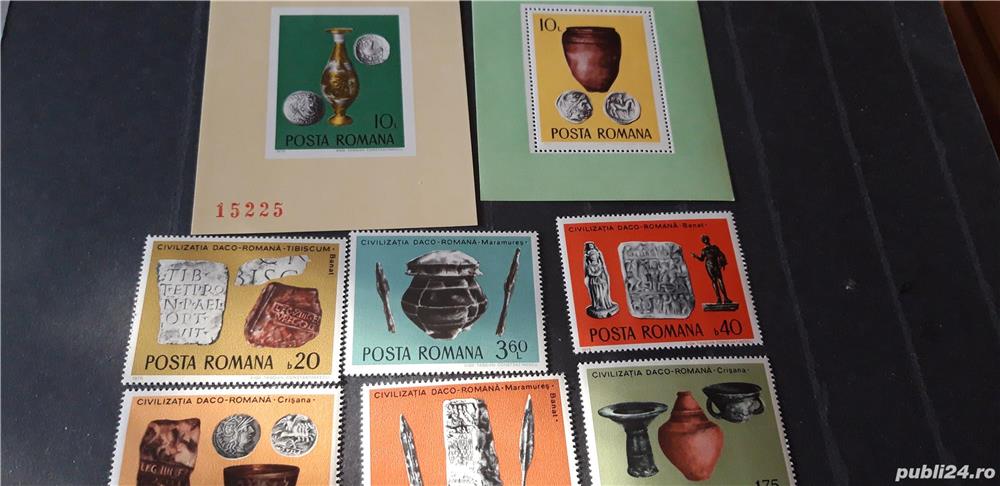 Timbre Romania-Arheologie,8 poze,nestampilate,MNH