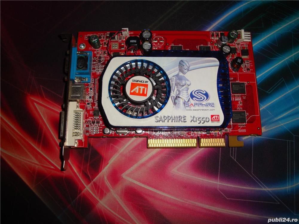 Placa video Sapphire Ati Radeon X1550 256MB DDR2 AGP 8X - de colectie