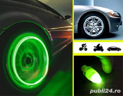 Set 4x LEDuri pentru valve roti masina motocicleta bicicleta bec led auto bike cu senzor +CADOU!