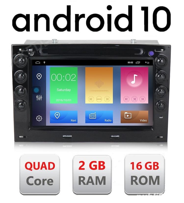 Navigatie android 10 dedicata renault megane 2 2003-2009 edt-g098 2+16 gb ecran ips wifi gps waze