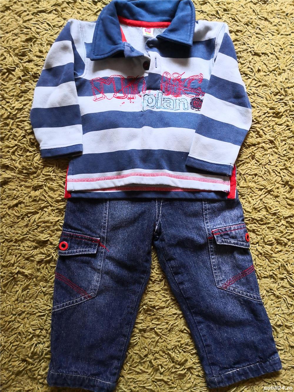 Set jeans si bluza pentru copii 12 luni 