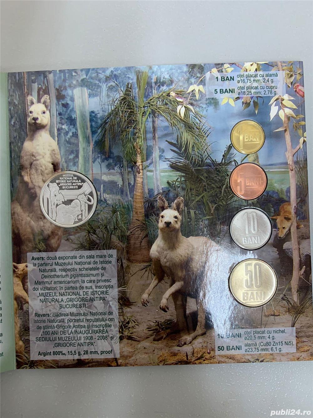 Set monede 2008 BNR - 100 ani Muzeul Istorie Naturala Grigore Antipa 