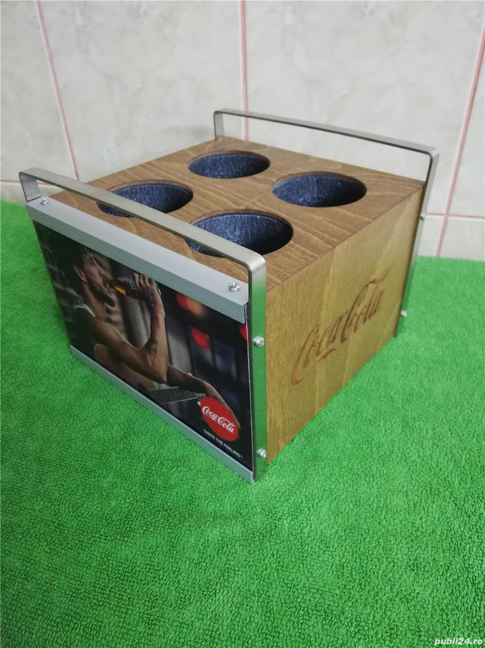 Obiect Colectie decor Coca Cola lemn si crom termoizolanta