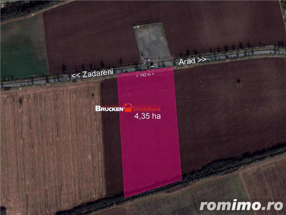 TEREN CU POTENTIAL INDUSTRIAL | 4,35 HA | ARAD, ZADARENI