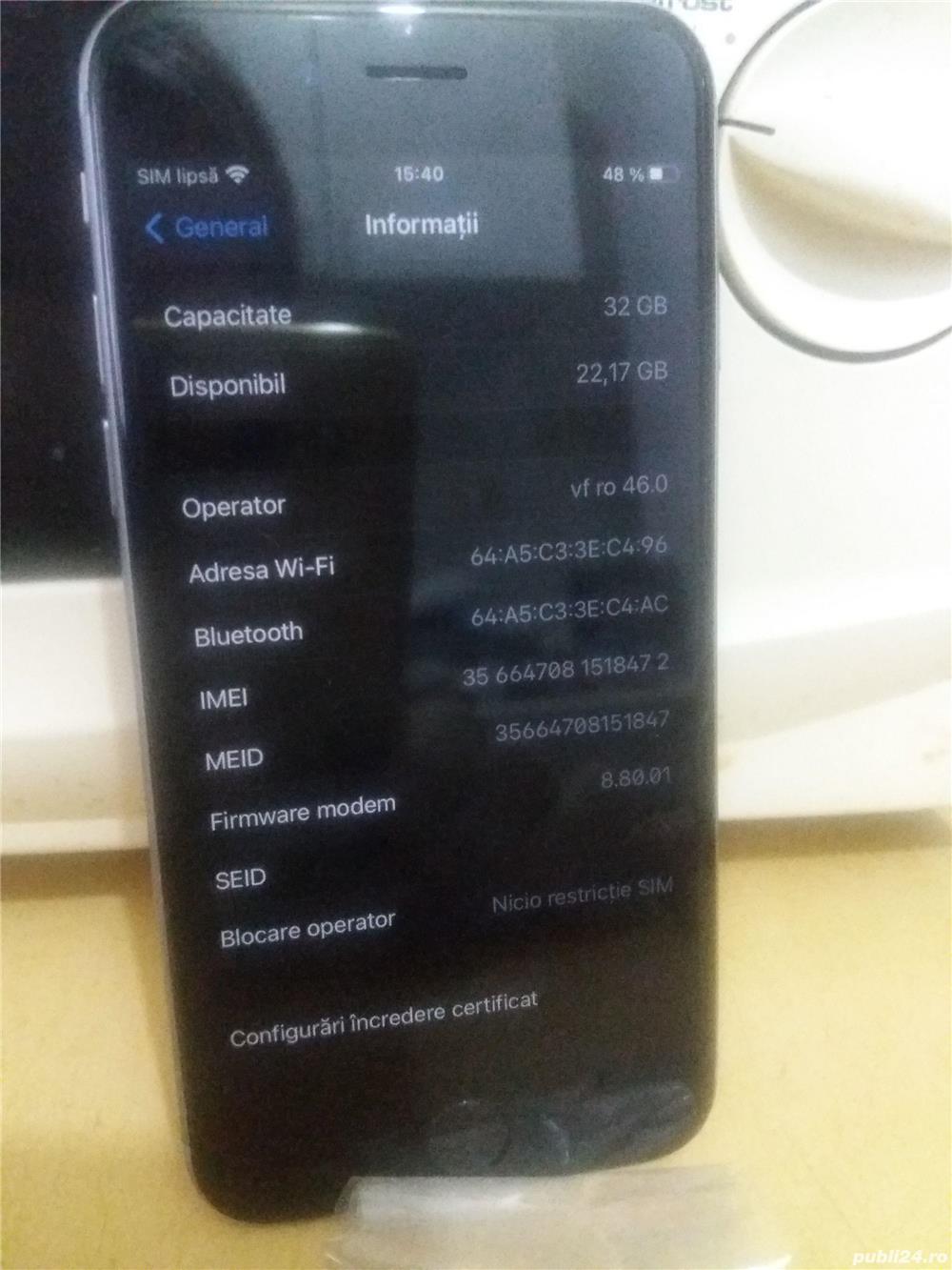 Vand iPhone 6S 64 GB, impecabil functional in orice Retea.