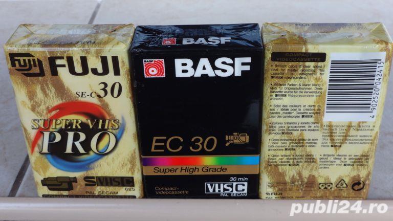 Caseta sigilata BASF ec 30 vhs C,casete noi FUJI se-c30 super vhs