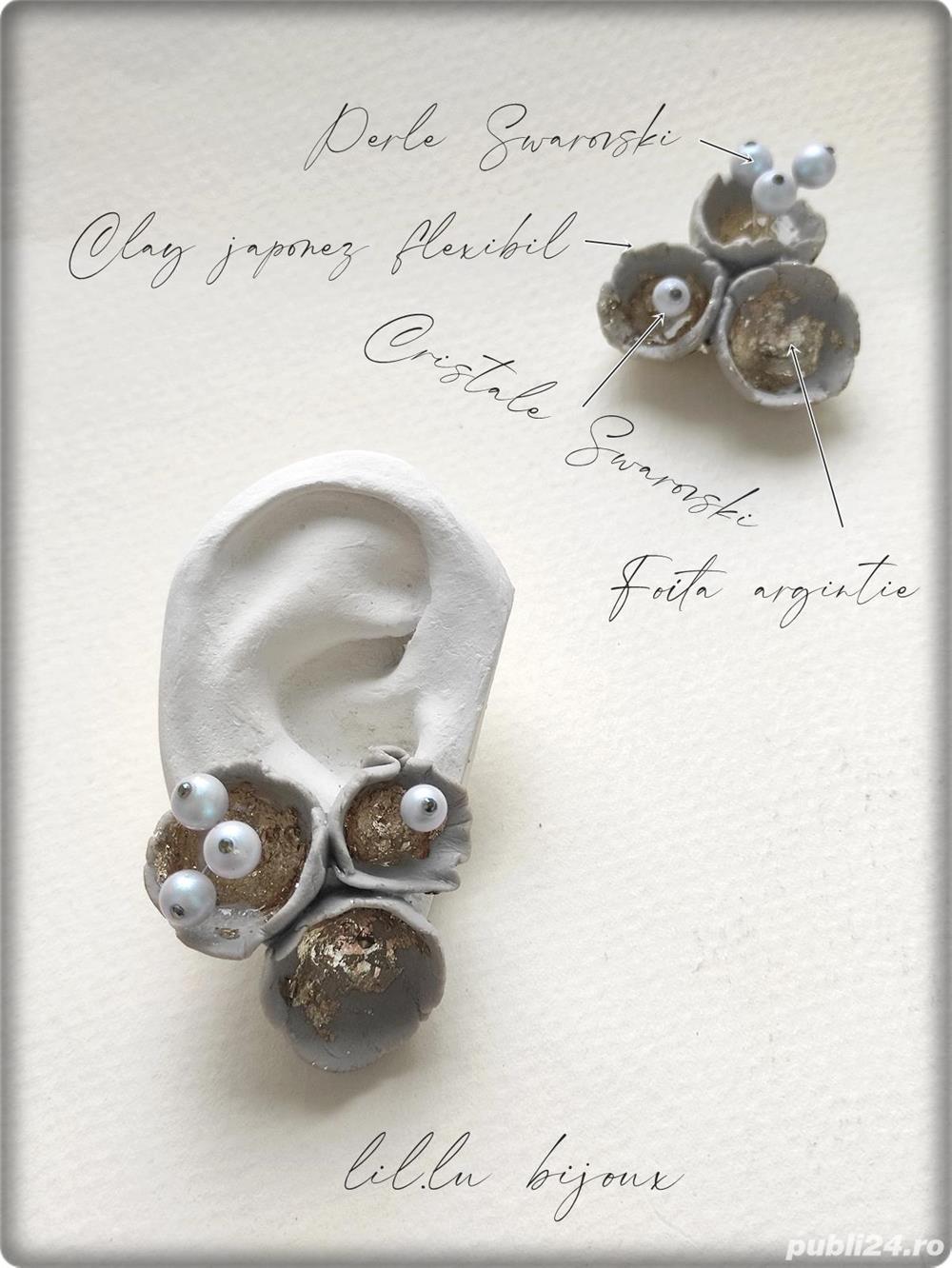 Cercei handmade supradimensionati, cu Swarovski