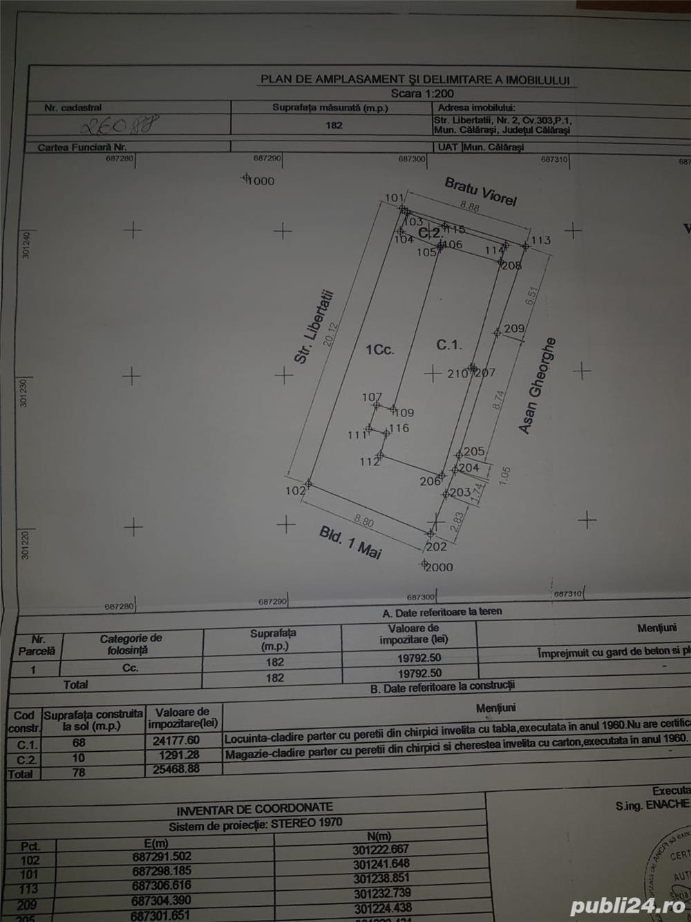 Teren construibil, liber de constructie in Mun. Calarasi