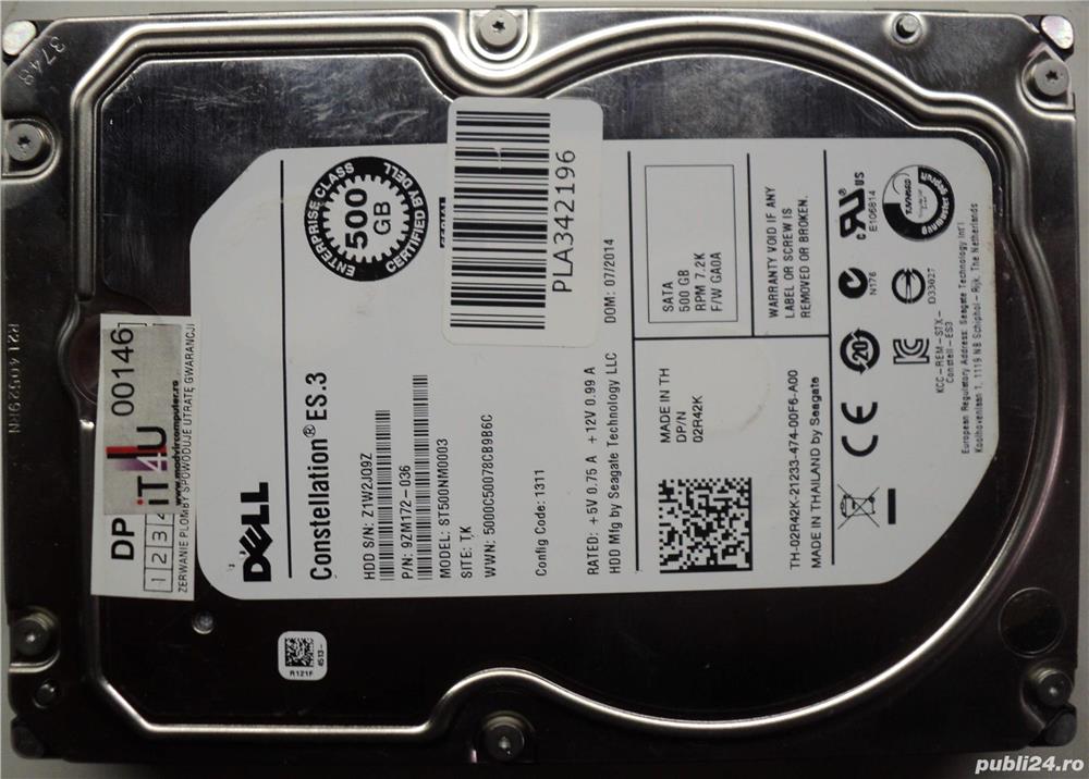 Hard Disk Sata 3,5" HDD-500 Gb Seagate ST500NM0003-9ZM172 Refurbished