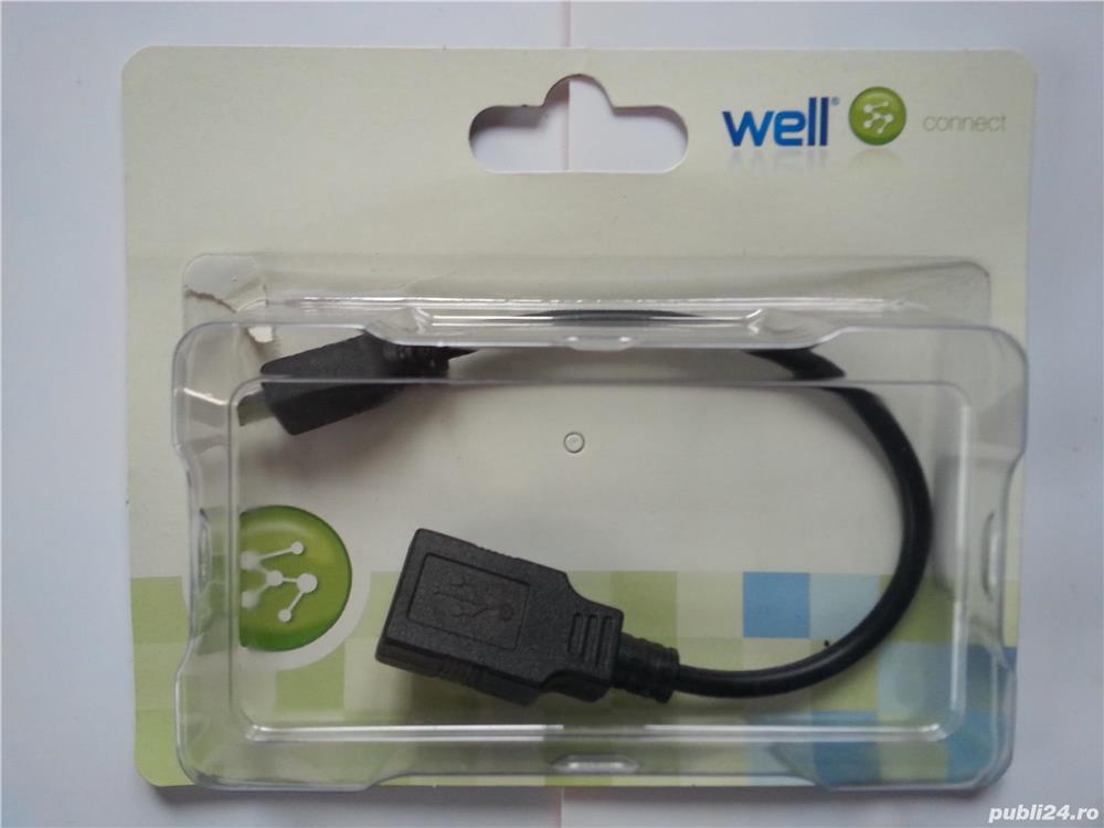 Cablu adaptor OTG USB-microUSB pentru smartphone si tablete