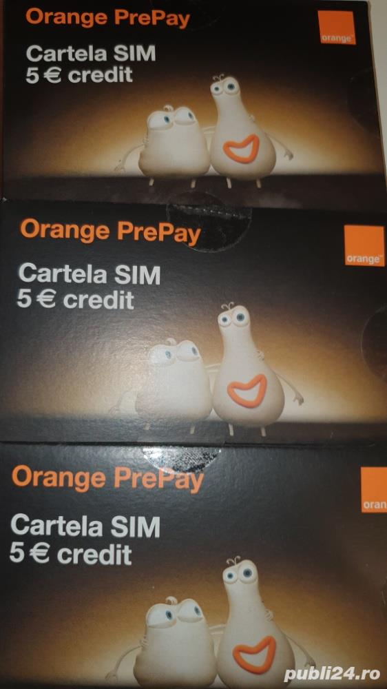 Cartele cu număr Orange PrePay 5 Euro credit 