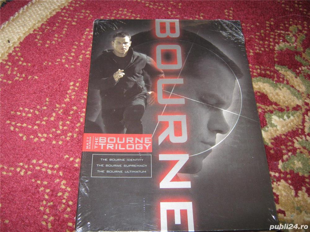 Dvd matt damon,TRILOGIA BOURNE=box set,produs nou,SIGILAT,super calitate,canada,bonusuri,ZONA 1