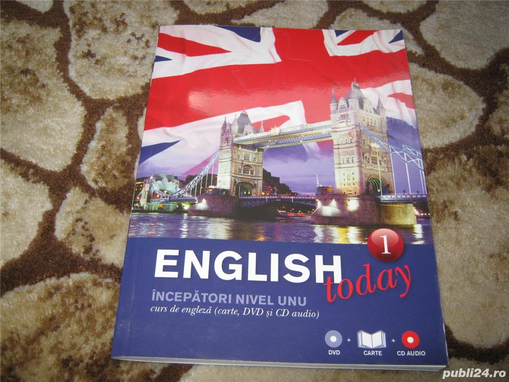 English today,incepatori nivelul 1,curs de engleza,carte,dvd si cd,produs nou,raritate,nu ratati !!