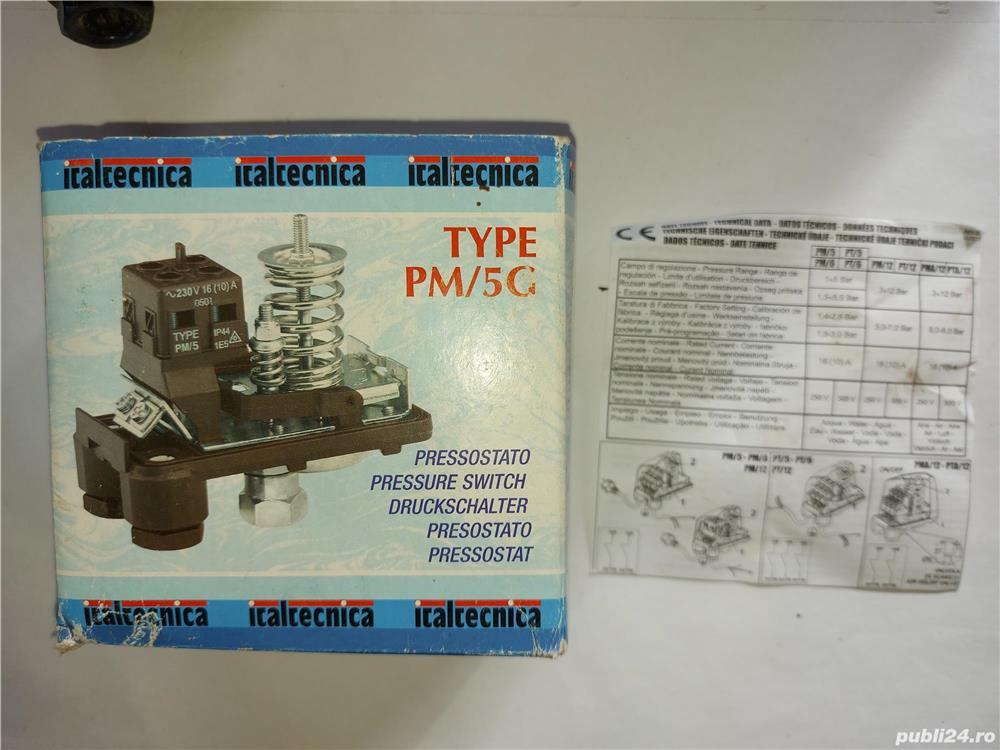 Presostat hidrofor ,Italtecnica PM 5G, folosit