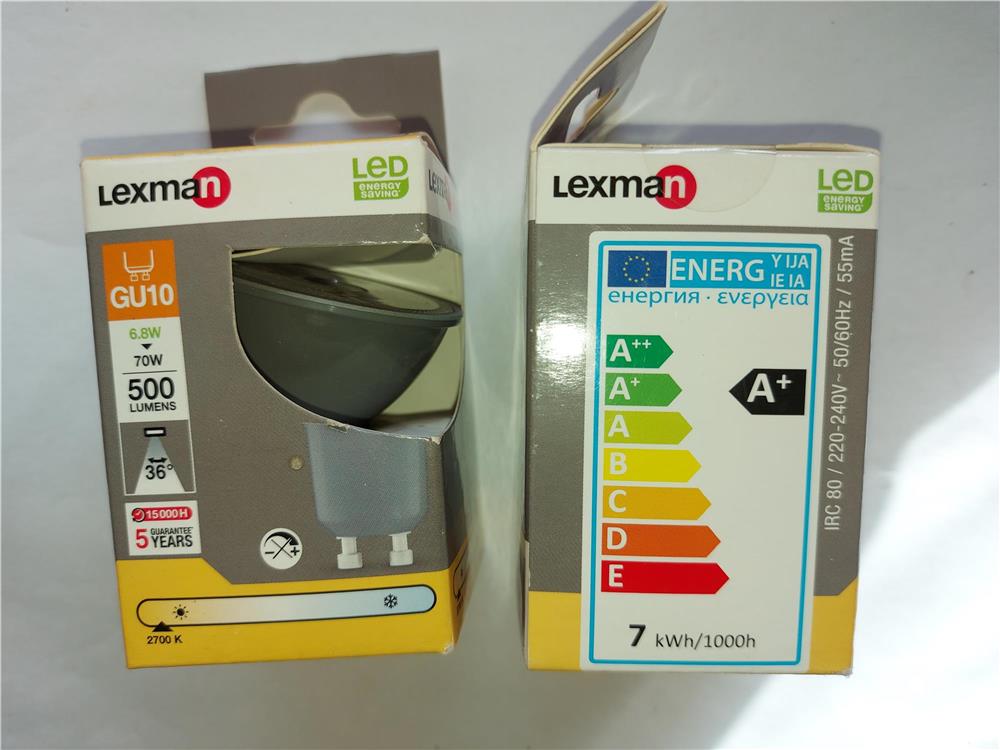 Bec LED lexman model gu10,  6.8W = 70W, 500 lumeni, 15000 ore functionare