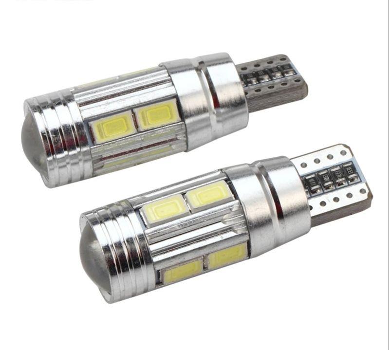2 X becuri cu 10 LED-uri T10 / W5W, 12V, lumina alba, pozitii, numar etc. 