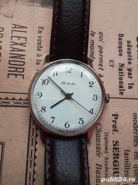 Raketa cal. 2609 H.A., 19 rubine, anii 80, diametru carcasă 34mm (FC)