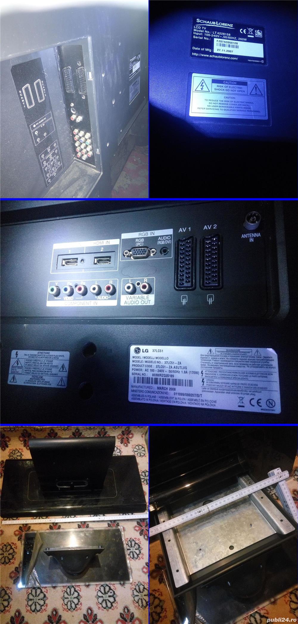 Tv LCD Schaub Lorenz LT 4228158 + LG 37LC51 + Picior Tv 2 buc