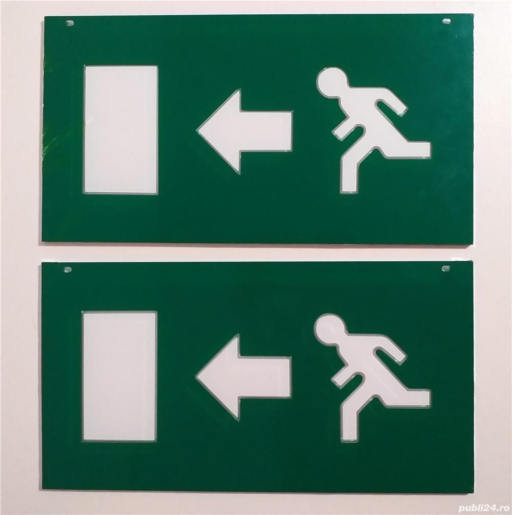 indicator exit, pancarta acrilica ptr lampa emergenta, iesire urgente