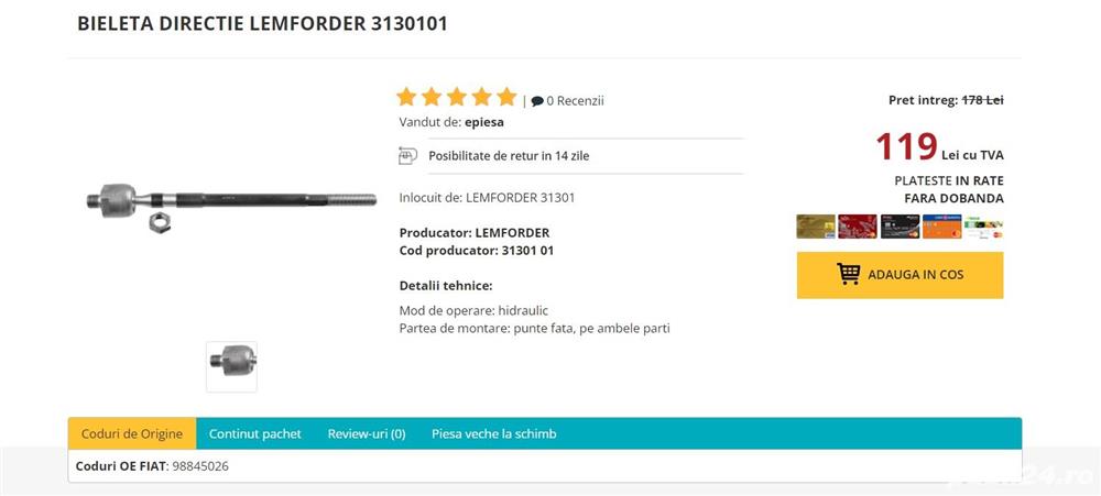 Set 2 buc bieleta directie lemforder 3130101