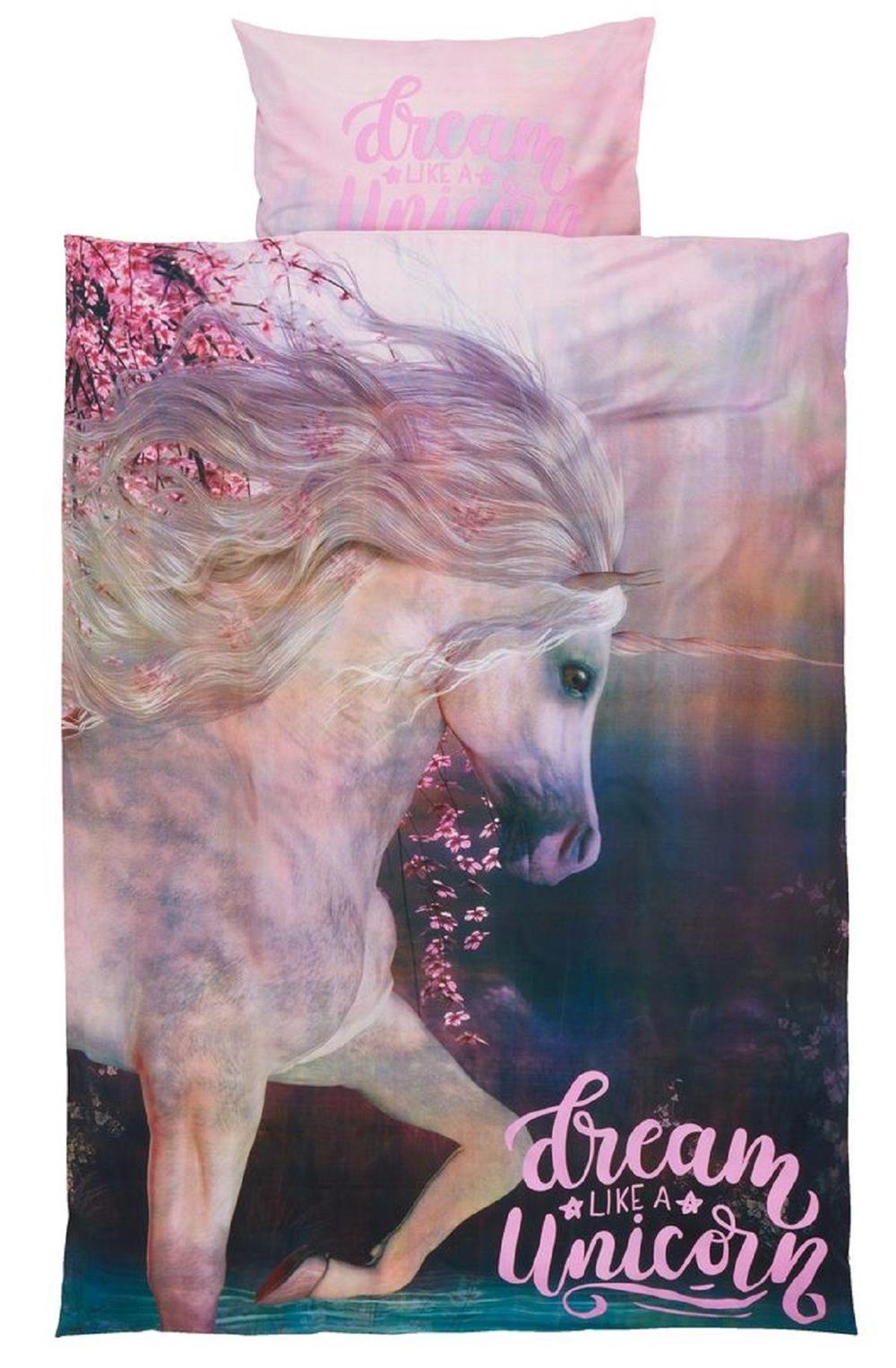 Vand Set Lenjerie Unicorn, Husa de Plapuma si Perna NOU Pret 199 Lei. - Produsul este NOU