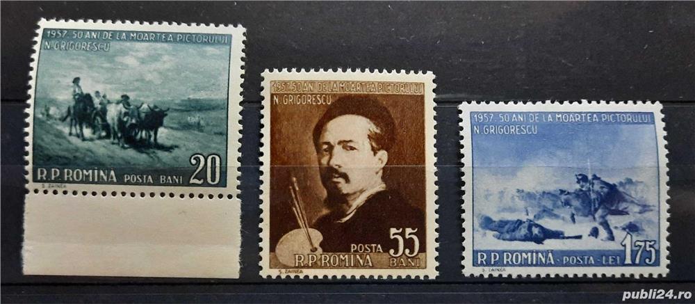 Timbre 1957 - 50 de ani de la moartea lui N. Grigorescu, MNH