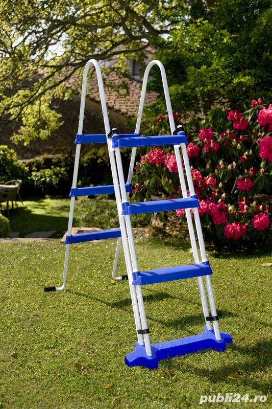 Kit piscina GRE ovală 730*375*120 cm culoare albă