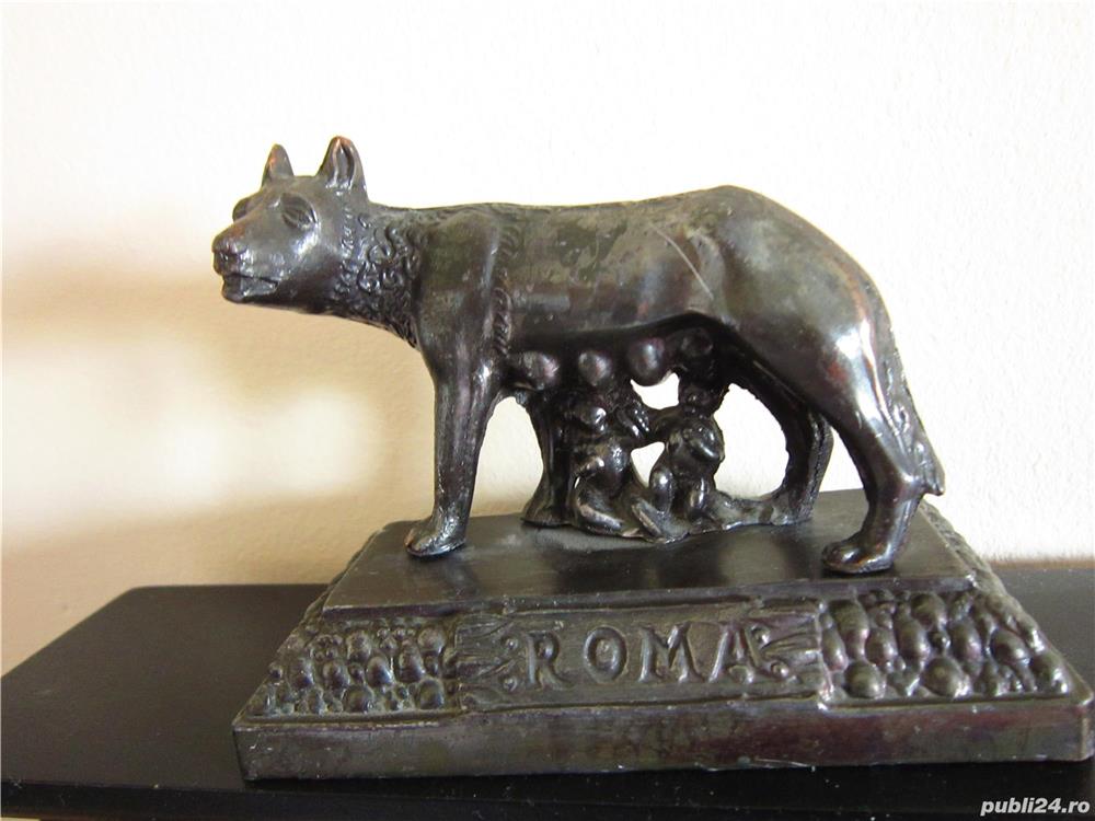 suvenir vintage, replica bronz-Lupa Capitolina -Lupoaica-Roma anii 1950