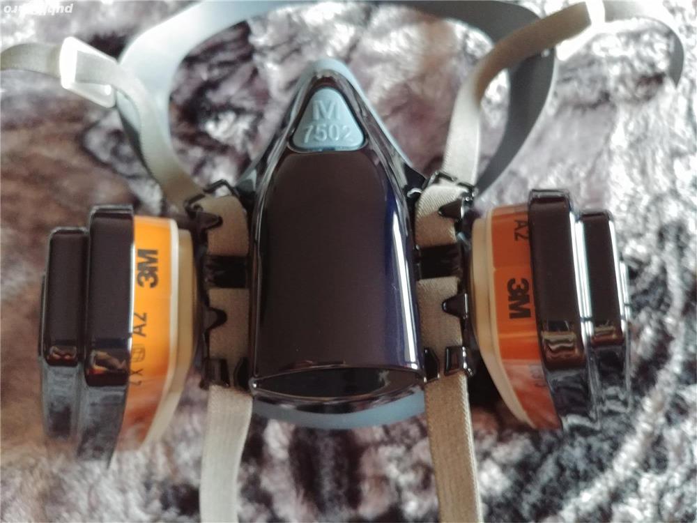 Masca de vopsit 3M Premium 7500 series - custom painted bluish black - toate filtrele noi - masura M