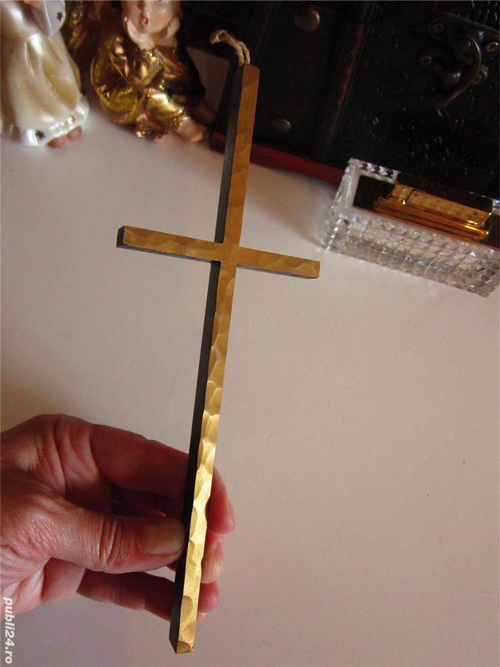 cadou rar Cruce Crucifix colectie,din bronz masiv made in Germany 1960