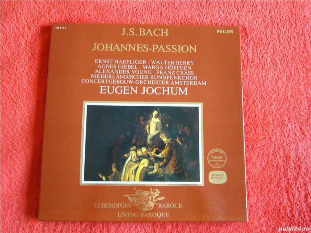 vinil Bach-"Patimile după Ioan" boxset 3LP dir.Eugen Jochum,Olanda