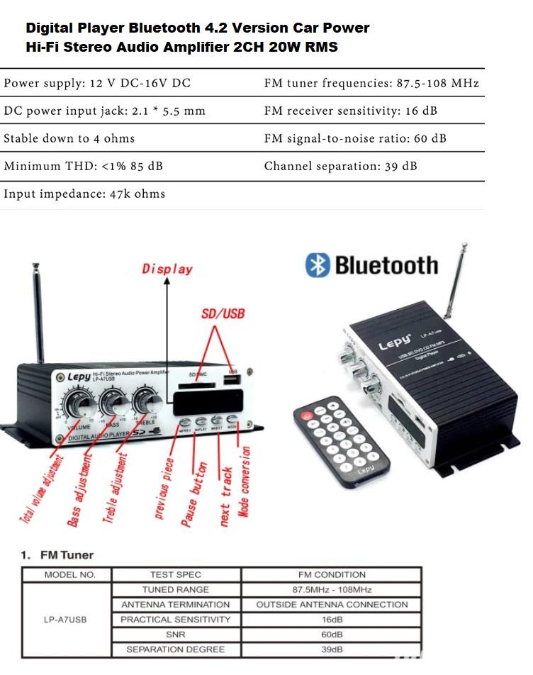 Vand amplificator audio 2 x20w [ compatibil   amplificator  auto ]