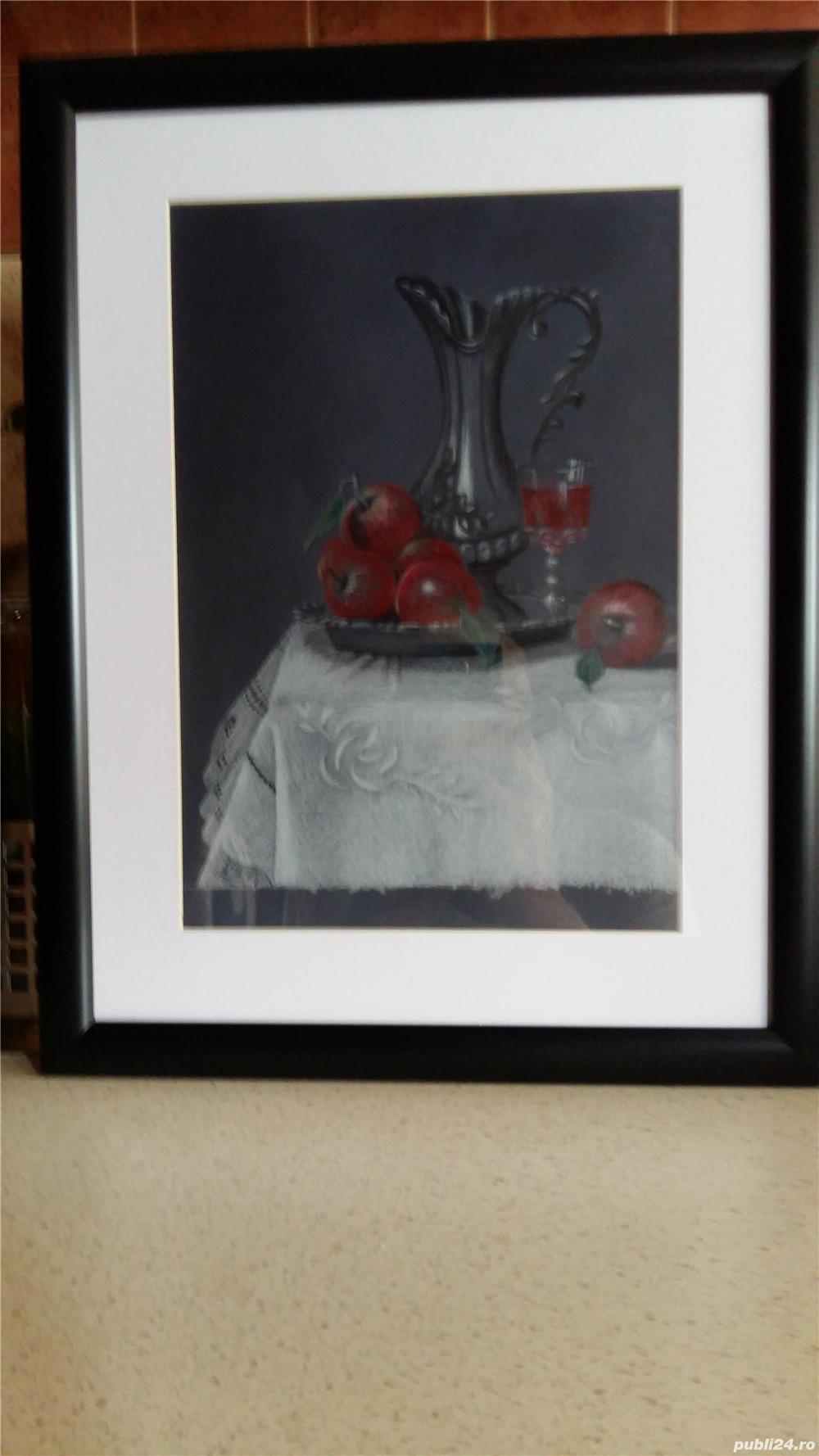 Tablou "Natura statica cu carafa si mere"