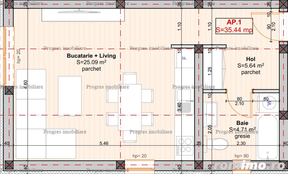 Apartament 1 camera - bloc nou - curte - 58.000 euro 