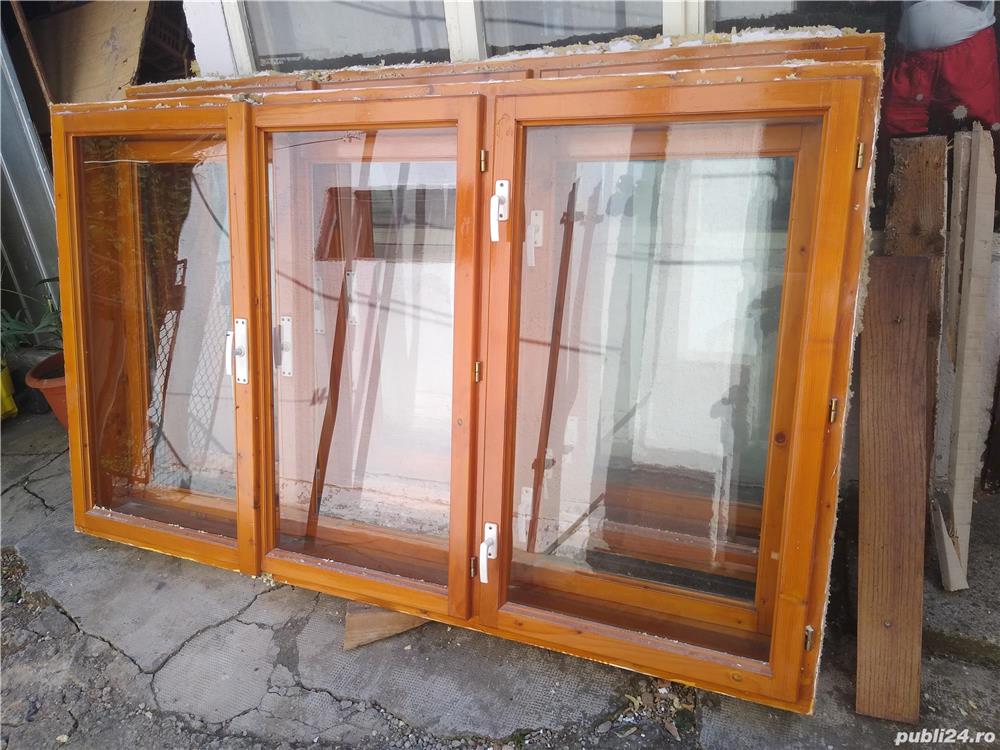 2  bucăți tocuri duble din lemn de brad cu geamuri