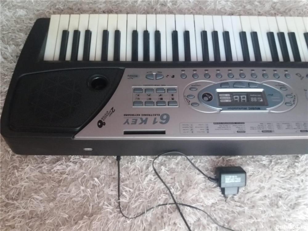 Orga pian Yamaha PSS-380 / MQ-810, USB / Delson CK49 MIDI husa microfon casti adaptor / pedala
