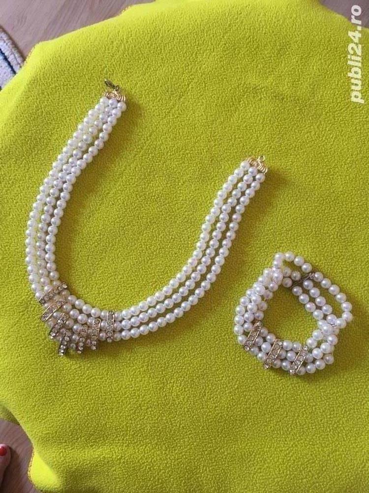 Set colier si bratara de perle