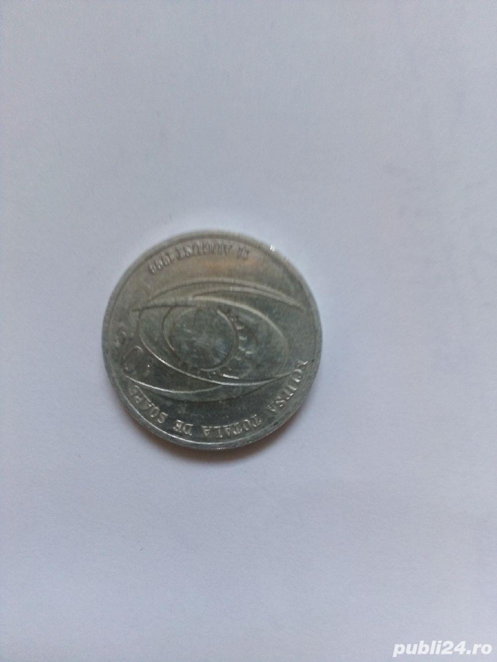 Moneda valoare 500 lei din1999 cu eclipsa de soare