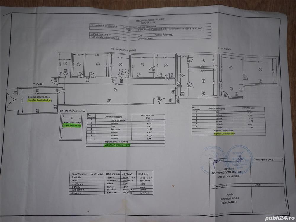 Casa de vanzare zona centrala 1000 mp Vadu Parului