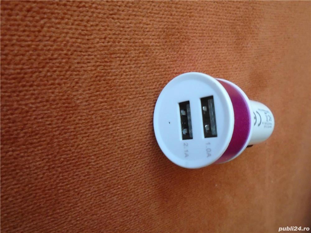 Alimentator auto bricheta masina cu 2 USB ( 2.1 A+ 1.0 A )