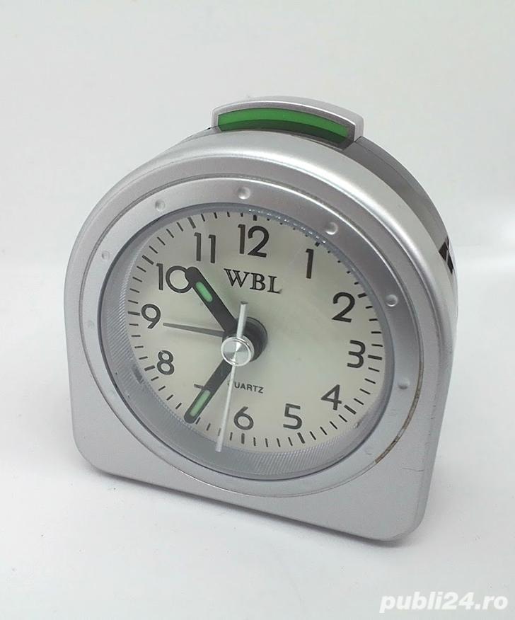 ceas de birou WBL, cu alarmă, funcțional