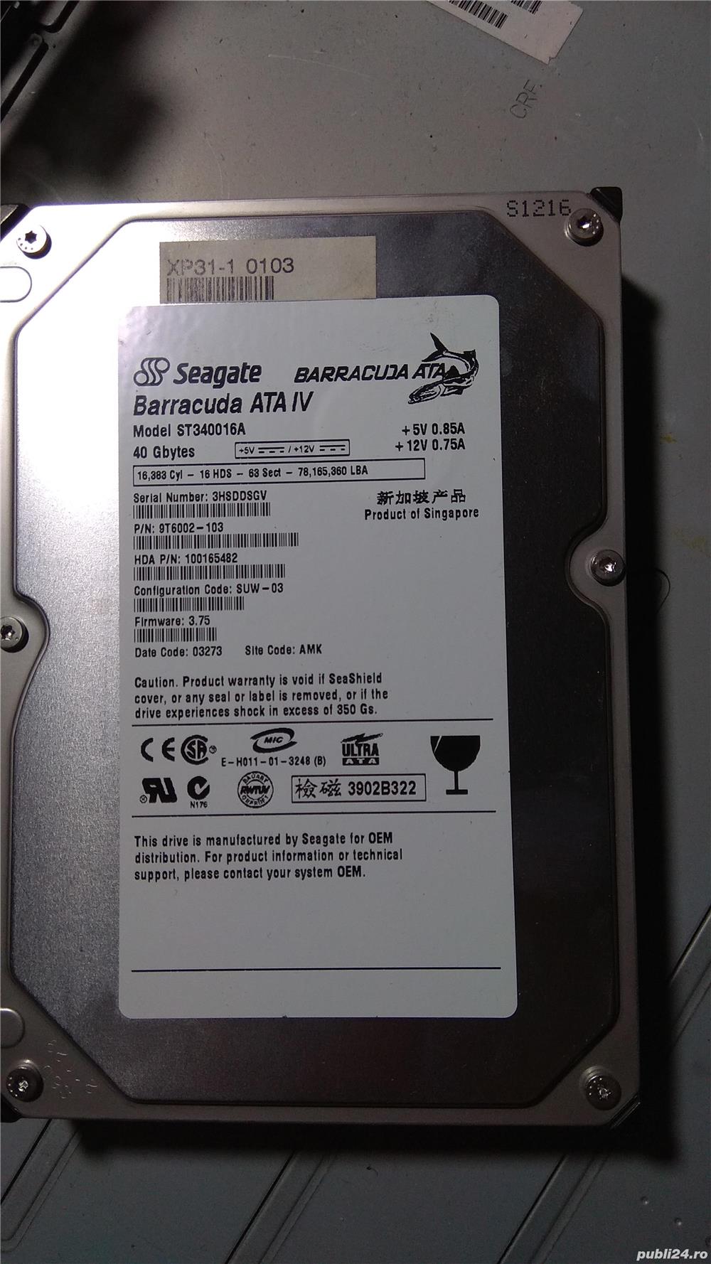 hdd pc pe ide segate 40 gb