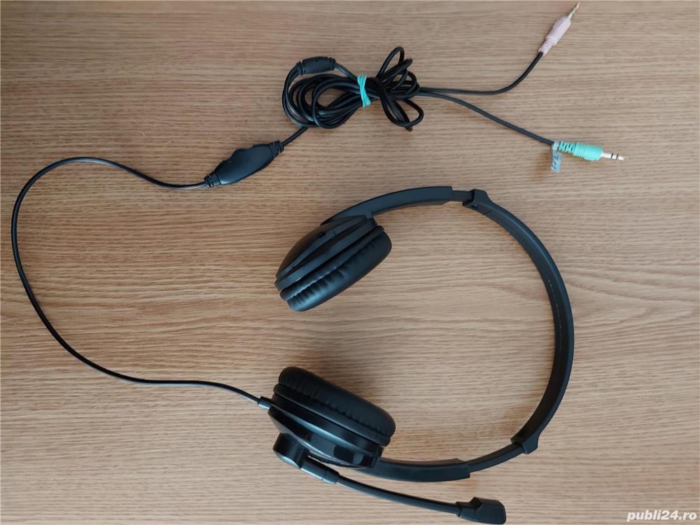 Casti pentru calculator PC cu microfon si potentiometru pentru volum