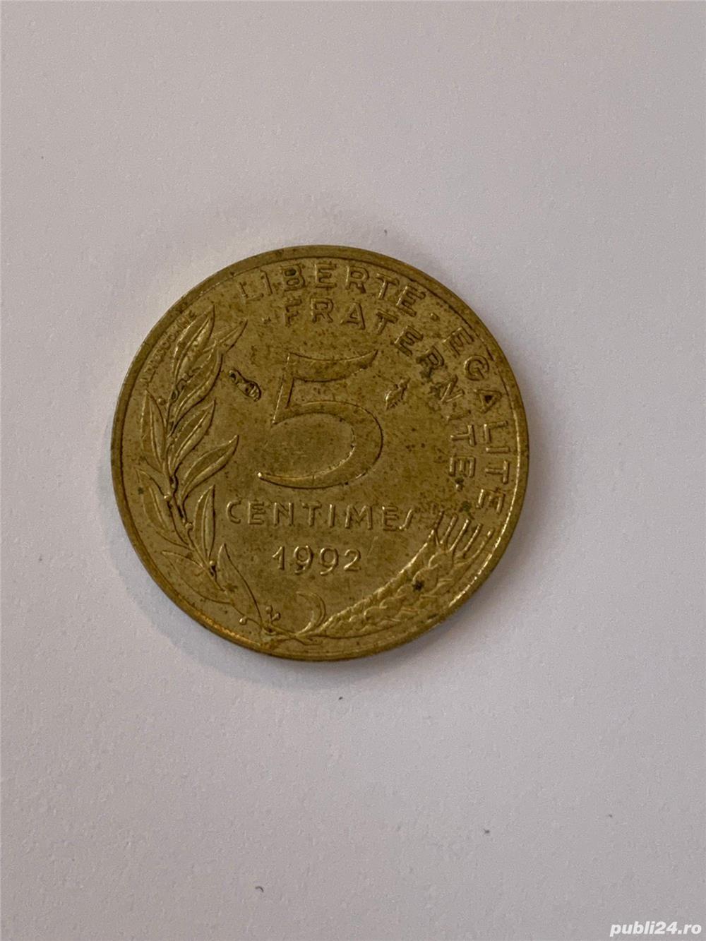 Moneda 5 CENTIMES - 5 CENTIMI - 1992 - Franta - KM 933 (93)