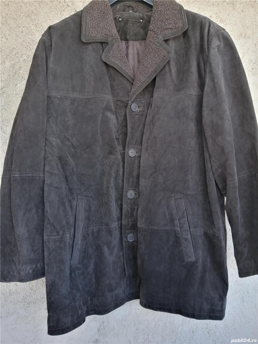 Vand haina din piele intoarsa pentru barbati, talie mare-134 cm