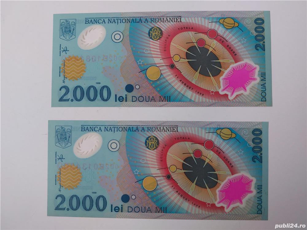 Bancnote nefolosite 2000 lei seria 002 cu Eclipsa din 1999