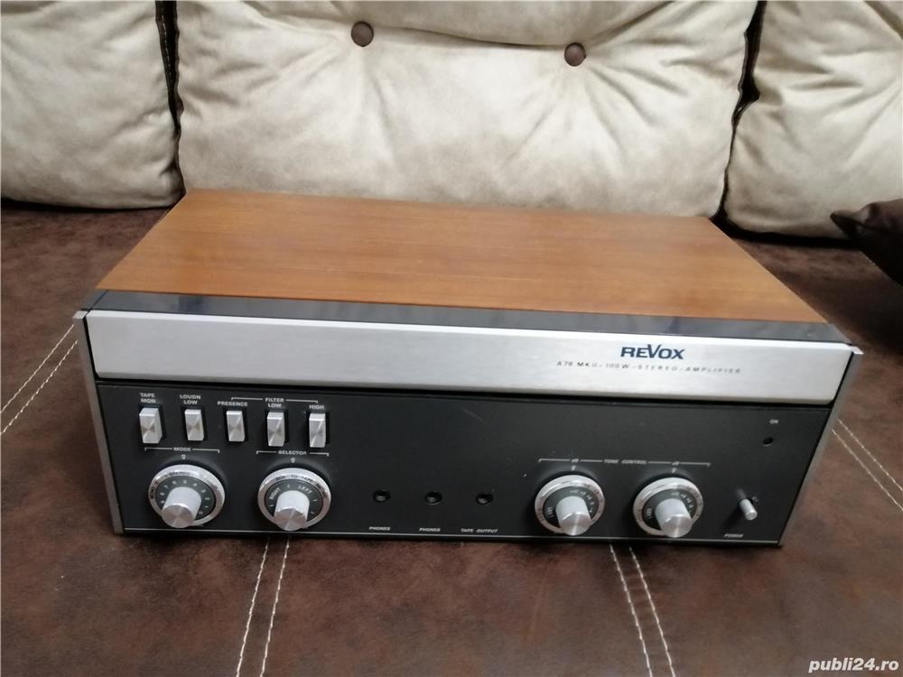  Revox A78 MK II A77 Dolby B77 amplificator+preamp pe lampi 2x35w Grundig tk46 pe lampi