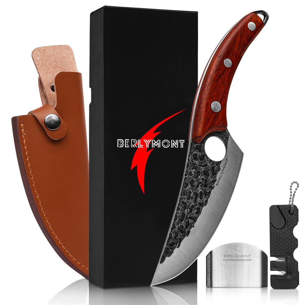 Set Cutite bucatarie, Cutit macelar, Full Tang, Cutit japonez forjat manual, Cutit universal