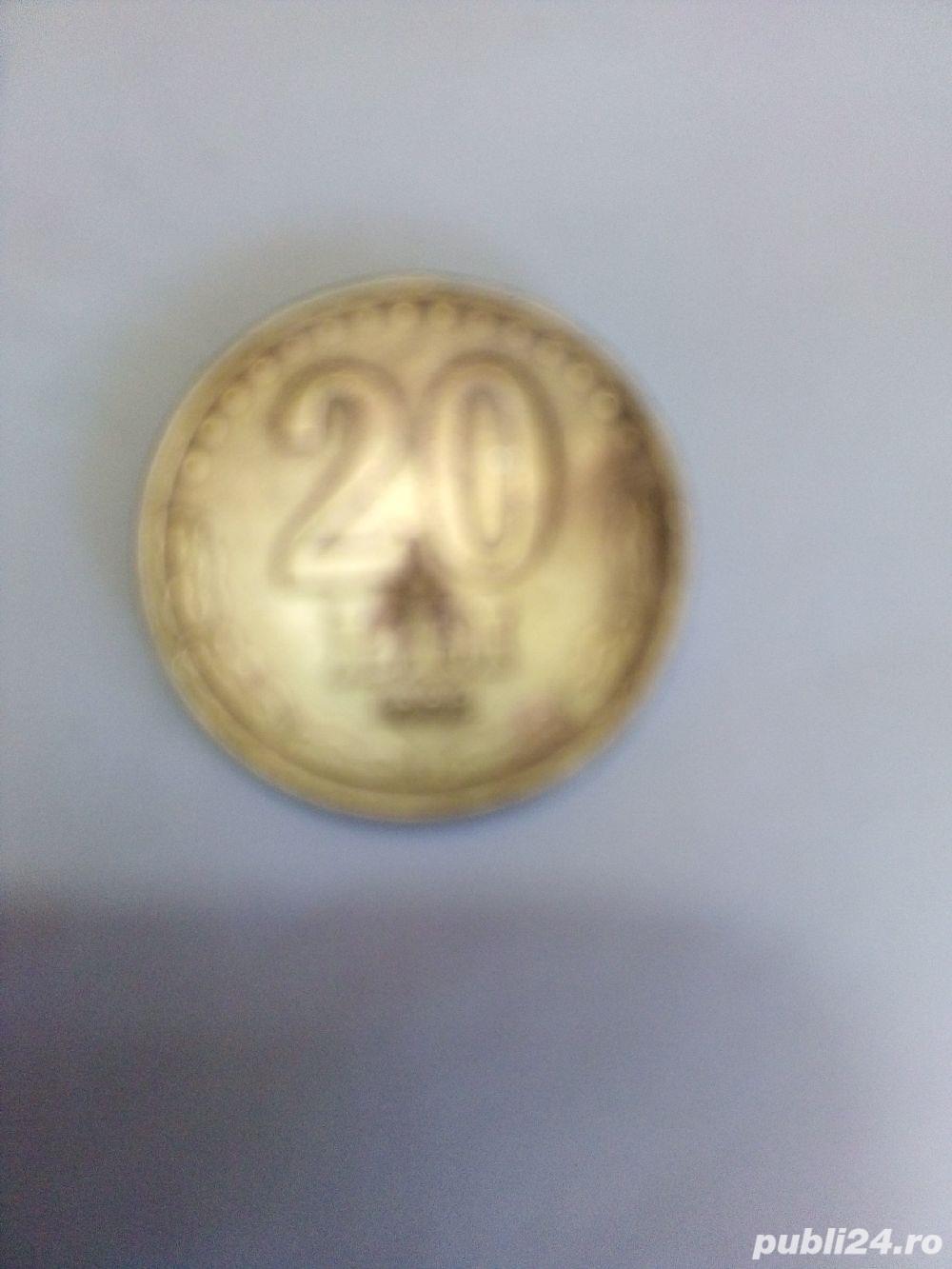 Moneda cu valoarea de 20 de Lei din 1992 pe verso cu chipul lui ȘTEFAN CEL MARE
