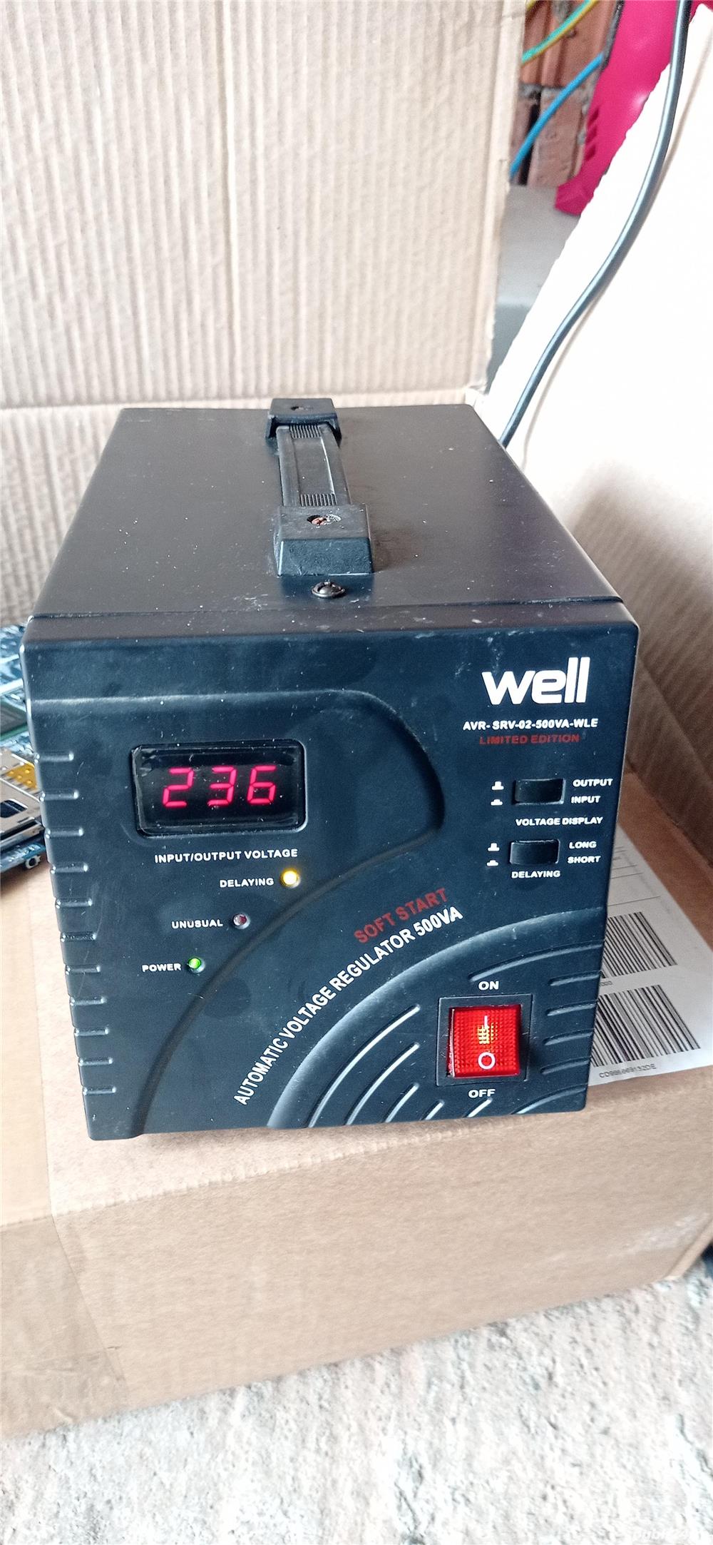 stabilizator de tensiune well avr srv02 500va wl